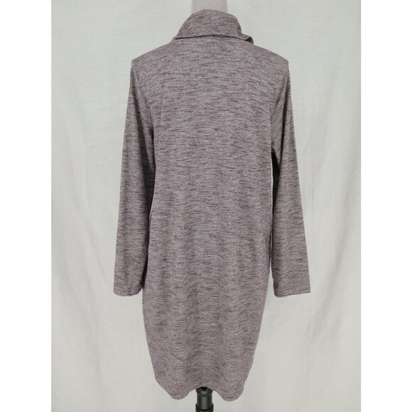 J Jill Pure Jill Dress Womens Medium Gray Cowl Neck Stretch Knit Pockets Sweater - Picture 2 of 12